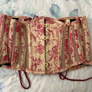 MCC6 Bird Brocade Sport Mesh Waspie Underbust Corset